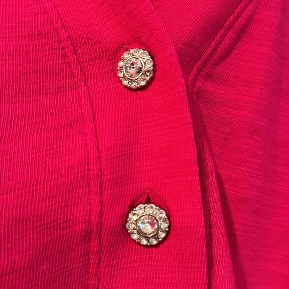 Loft hot pink top with crystal button finishing - Picture 4 of 5